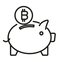 Piggy Bank Icon Outline Bitcoin Money