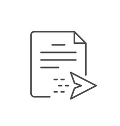 Sending Document Line Outline Icon