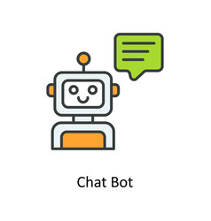 Chat Bot Fill Outline Icons Simple Stock