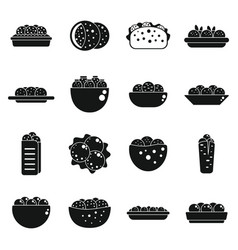 Falafel Icons Set Simple Pita Food