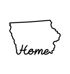 Iowa Us State Outline Map With The Handwritten