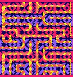 Neon Tech Geometric Seamless Pattern