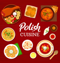 Polish Cuisine Menu Cover Vegetable Meat Food