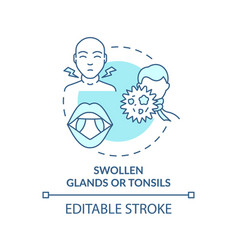 Swollen Glands And Tonsils Concept Icon