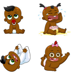 African American Babies Cartoon Characters