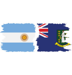 British Virgin Islands And Argentina Grunge Flags