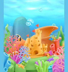 Underwater World Landscape 3d Cartoon Background