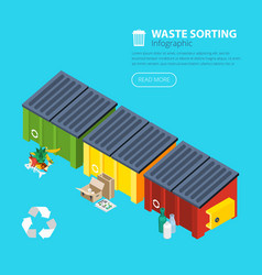 Waste Sorting Isometric Poster