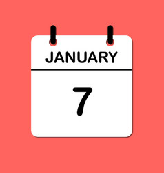 January 7 Daily Calendar Icon For Design Simple