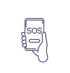 Sos Button In The Phone Line Icon