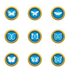 Cutworm Icons Set Flat Style