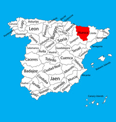 Huesca Map Spain Province Administrative Map