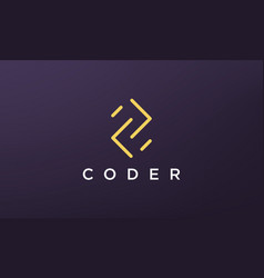 Programming code technology logo in a simple Vector Image