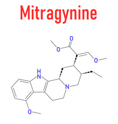 Mitragynine Molecule Skeletal Formula