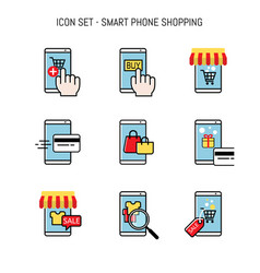 Mobile Shopping Smart Phone Merchant And Buyer