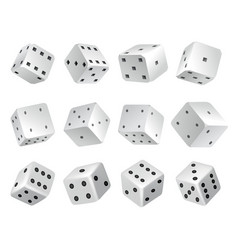 Set Of Dices - Realistic White Cubes With Random