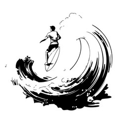 Surfer On The Wave In Form Of A Circle