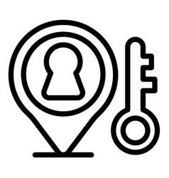 Key Point Location Icon Outline List Check