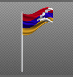 Nagorno Karabakh Waving Flag On Metal Pole