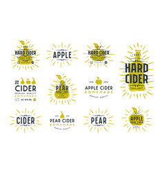 Set Of Hard Cider Label And Logo