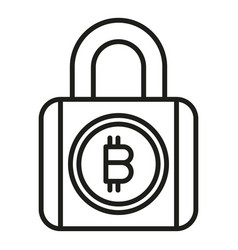 Crypto Padlock Icon Outline Bitcoin Money