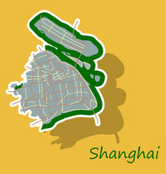 Sticker Detailed Shanghai City Road Network Map