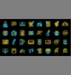 Storyteller Icons Set Neon