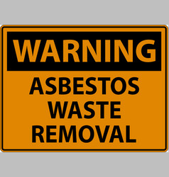 Warning Asbestos Waste Removal Sign On White