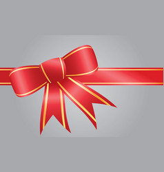 Big Red Ribbon Bow Has Gold Trim