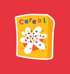 Cute Cereal Box Doodle Sticker With A White Border