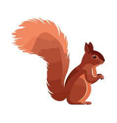 Fluffy Small Squirrel Sitting Flat Icon