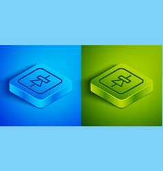 Isometric Line Diode In Electronic Circuit Icon