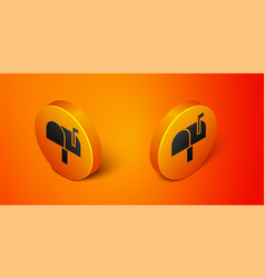 Isometric Mail Box Icon Isolated On Orange