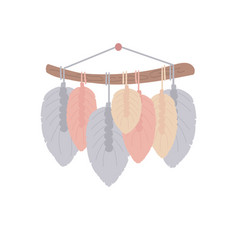 Macrame With Leaves Ornament Cotton Cord Panel