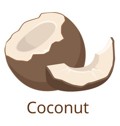 Coconut Icon Tropical Raw Nut Half And Slice