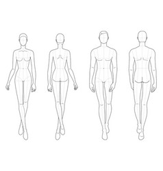 Fashion Template Walking Men And Women