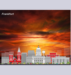 Frankfort Kentucky Usa City Skyline With Gray