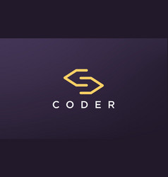 Programming code technology logo in a simple Vector Image