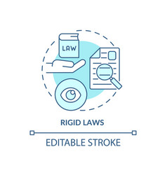 Rigid Laws Turquoise Concept Icon