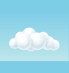 3d Cloud With Round White Bubbles Shape Fluffy