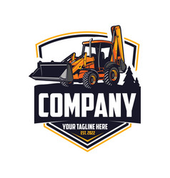 Backhoe Loaders Logo Tractor With Bucket Logo