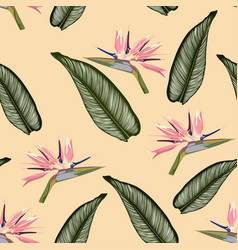 Bird Of Paradise Tropical Pink Flowers Seamless