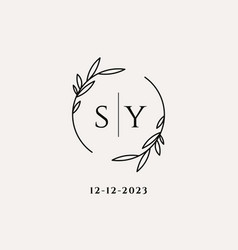 Letter Sy Wedding Monogram Logo Design