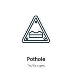 Pothole Outline Icon Thin Line Black Icon