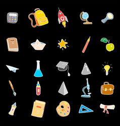 Set Of Icons Back To School Hand Drawing