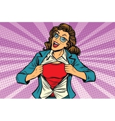 Super Hero Woman Ripping Shirt