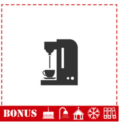 Coffee Maker Machine Icon Flat