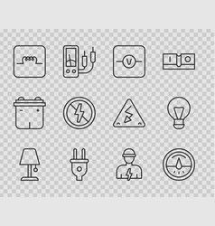 Set Line Table Lamp Electric Meter Voltmeter
