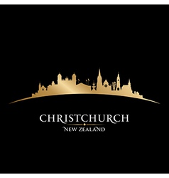 Christchurch New Zealand City Skyline Silhouette