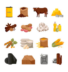 Commodity Flat Icons Set